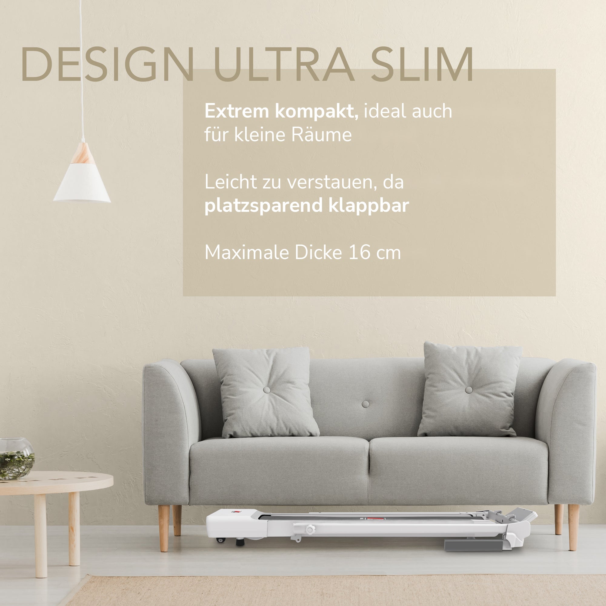 NEXT 1000 weiß im Ultra-Slim-Design: extrem kompakt, platzsparend klappbar, maximale Dicke 16 cm