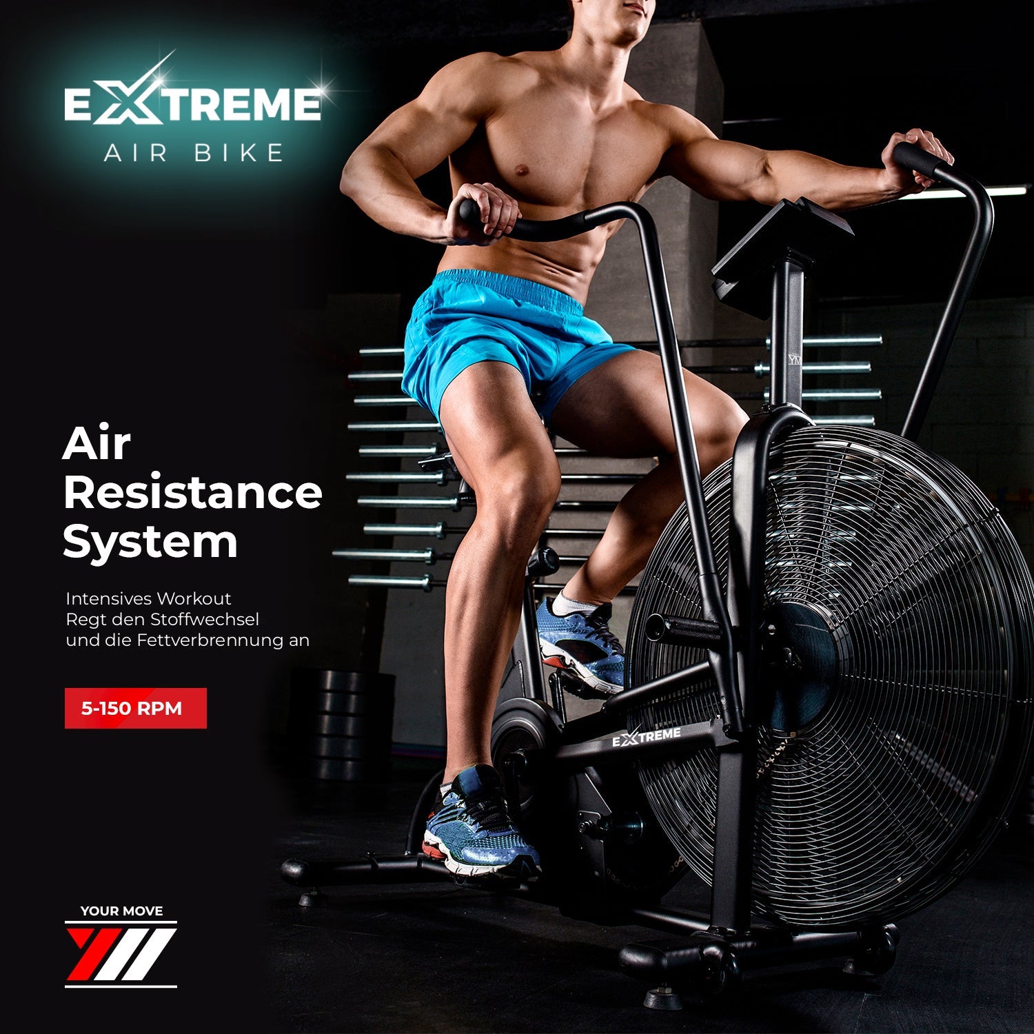 Air Bike AB Extreme professional: intensives Workout, regt den Stoffwechsel an