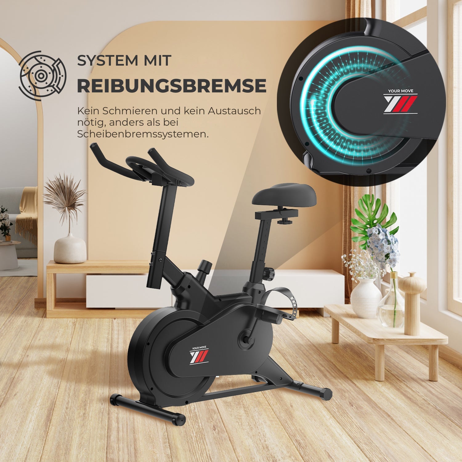 Spinn Bike 1500: Reibungsbremssystem, ohne Schmieren und ohne Austausch