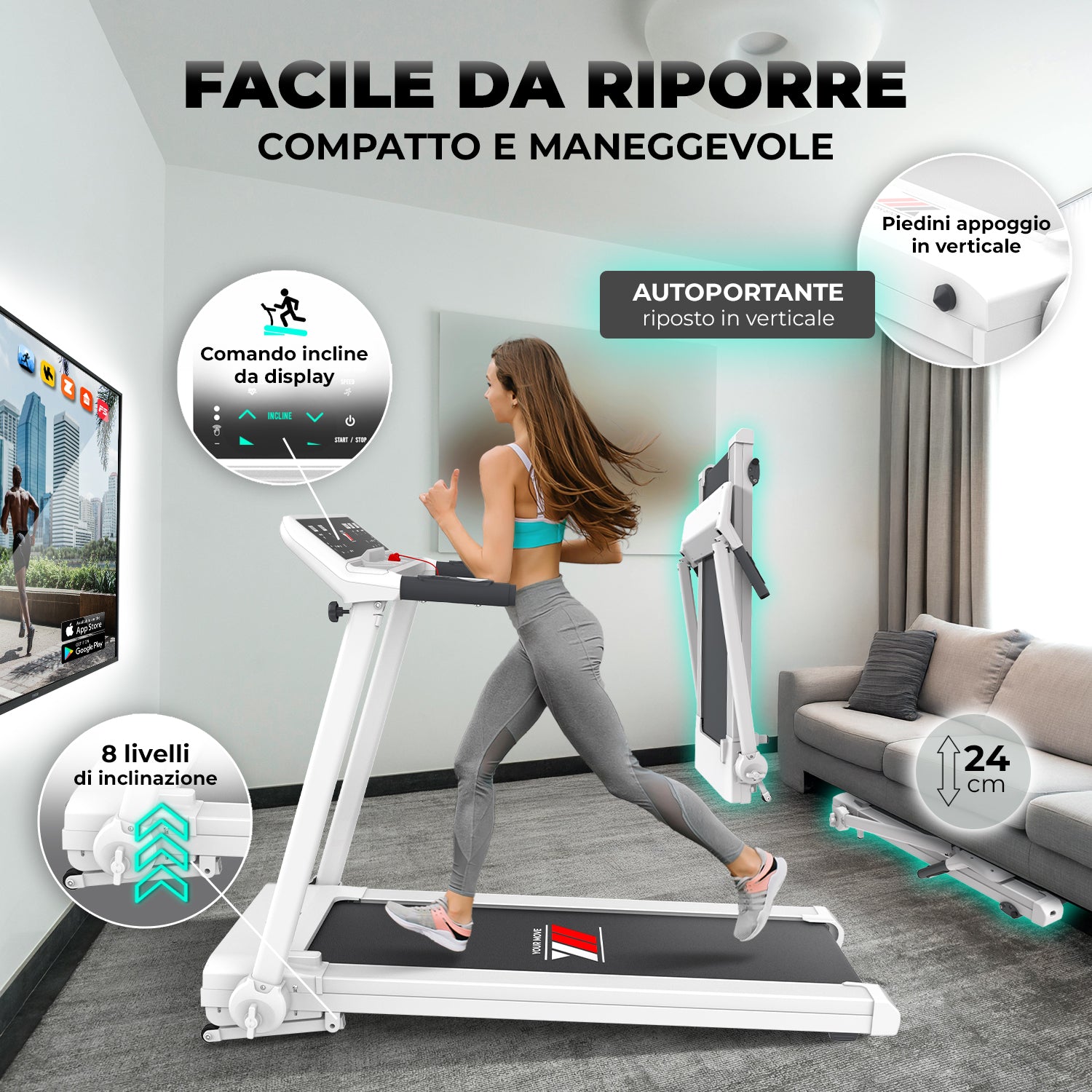 Tapis roulant NEXT 4000 PRO | Facile da riporre