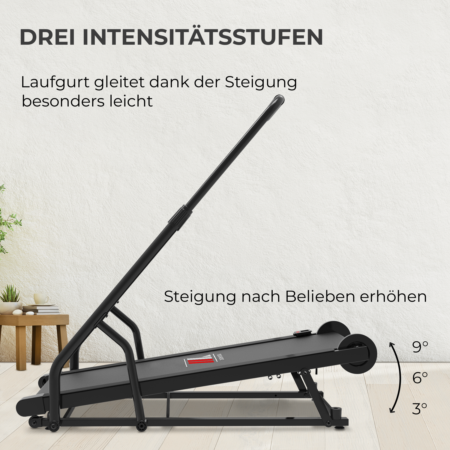 Magnetisches Laufband NEXT INFINITY: drei Intensitätsstufen dank Steigung