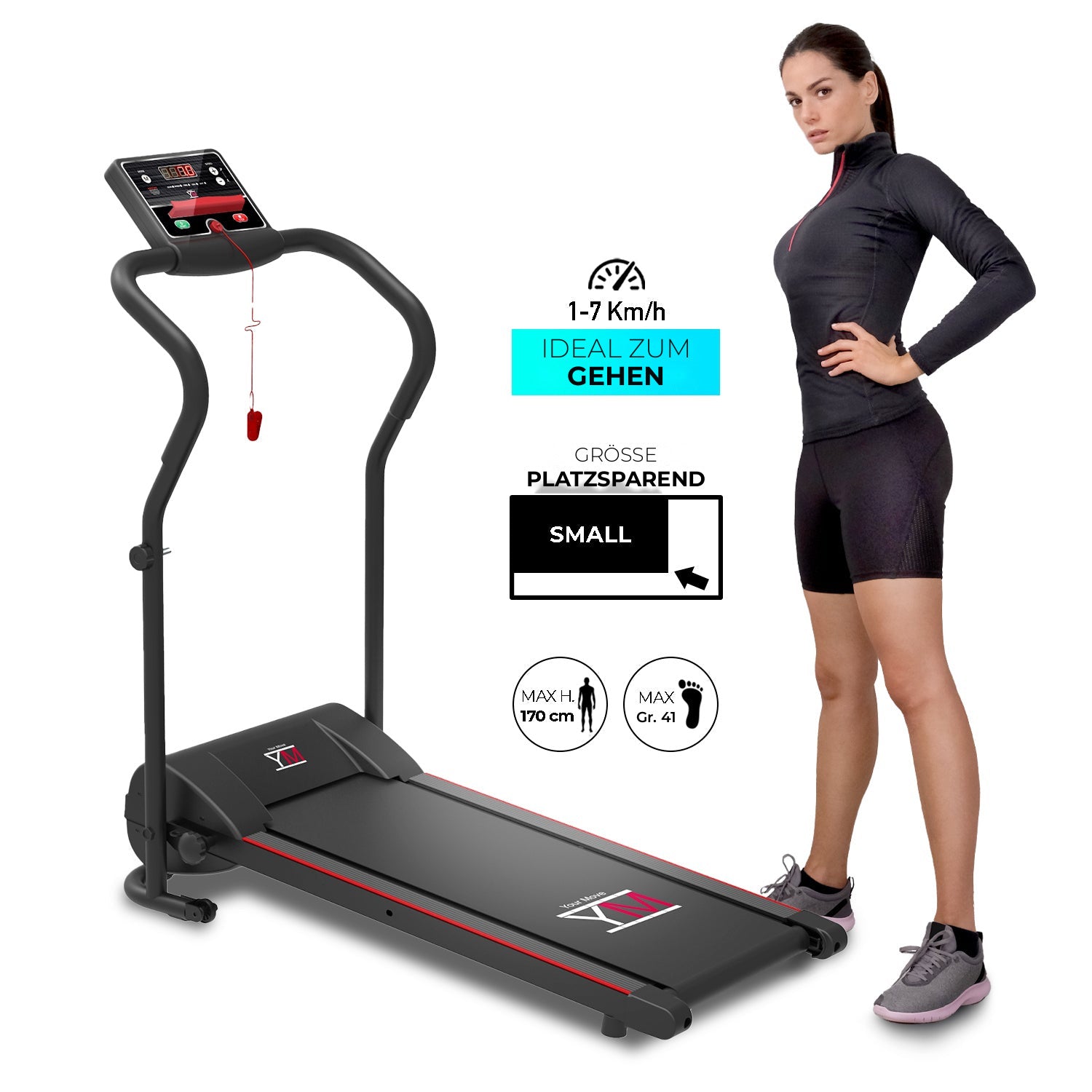 Laufband TAP 70: ideal zum Gehen, platzsparendes Format